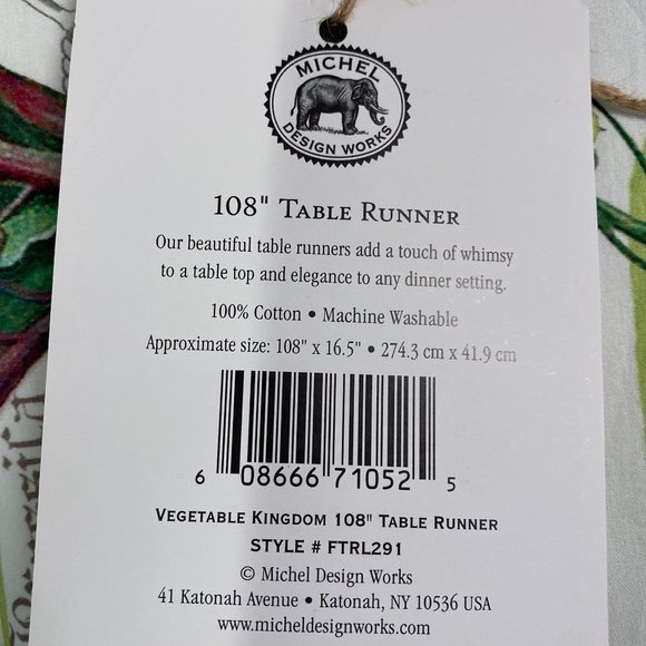 COPY - Michel Design Works Table Runner 108" x 16.5" Vegetable Garden - Picture 6 of 6